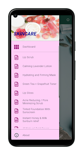 Android application Organic Skincare Recipes screenshort