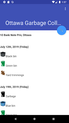 Ottawa Garbage Collection Screen 3
