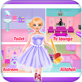 Doll house repair & cleaning games for girls icon