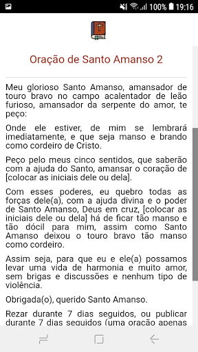 Android application Oração de Santo Amanso screenshort
