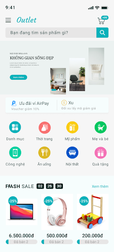 Android application Outlet screenshort