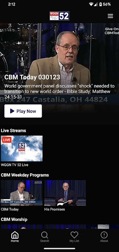Android application WGGN TV 52 screenshort