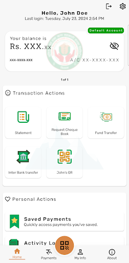Android application Unique SmartBanking screenshort