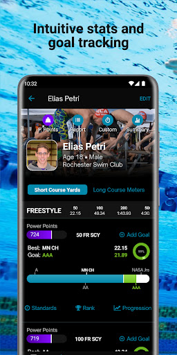 Android application Swimmetry screenshort