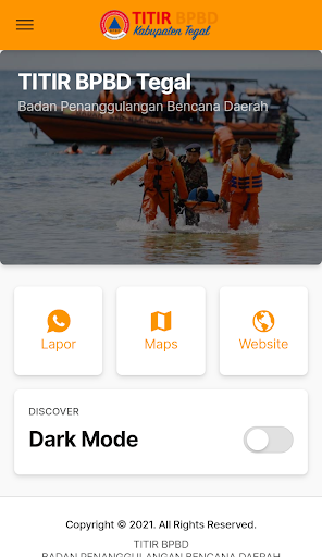Android application TITIR BPBD Kab. Tegal screenshort