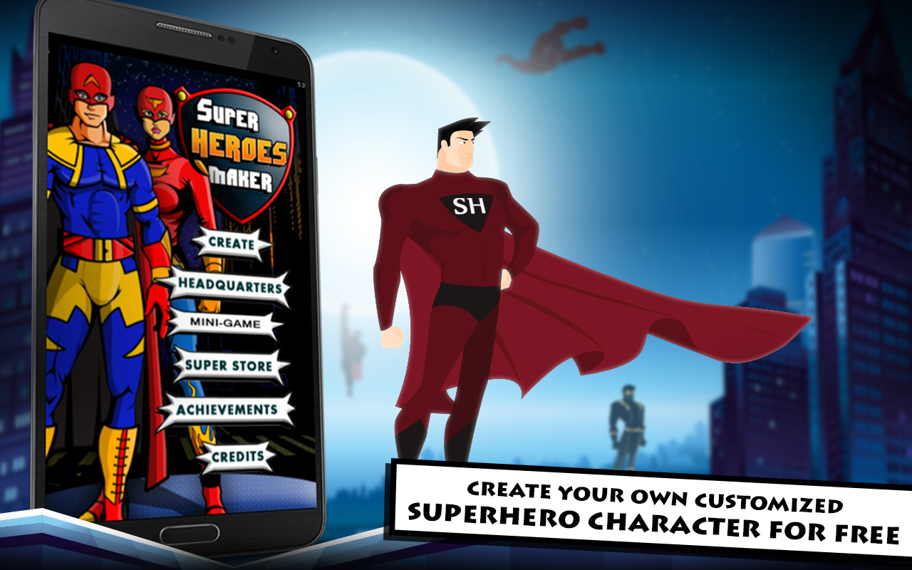 Android application Superhero Maker screenshort