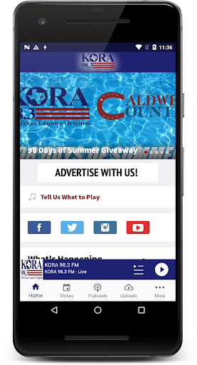 Android application 98.3 KORA screenshort