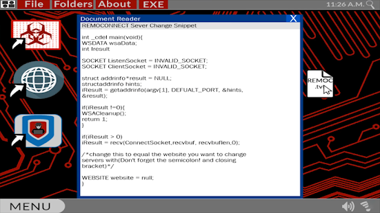 Hacker.exe - Tangkapan Layar Sim Hacking