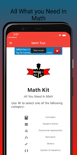 Android application Math Kit: All You Need In Math screenshort