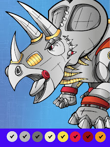 Captura de Pantalla 13 Dino robot par colorear número android