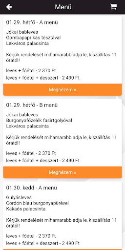 Menü Mester - Ebéd Menü Screen 2