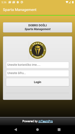 Android application Sparta Management screenshort