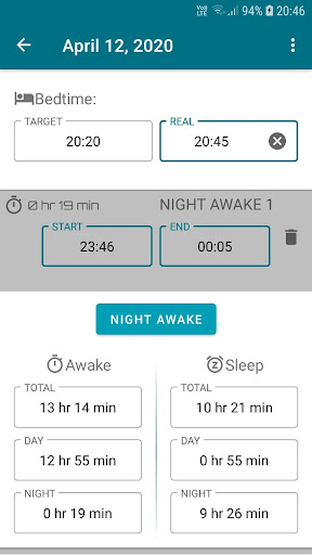 Good nApp - baby sleep log