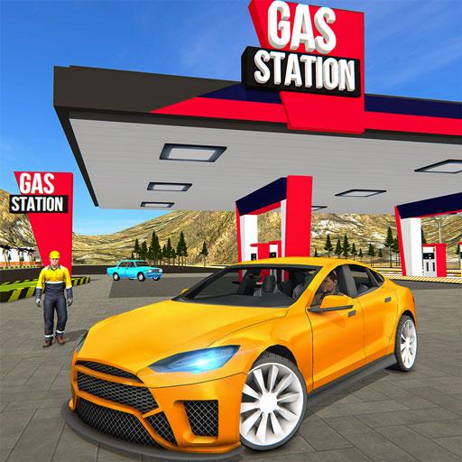 محطة بنزين مواقف سيارات 3D