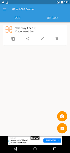 QR Scanner and OCR Screen 2