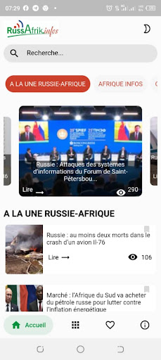 Android application Russafrik Infos screenshort