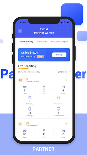 Android application Eat1st Partner screenshort