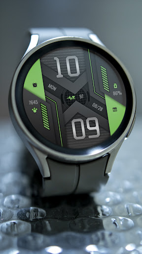 Geometric Green For Wear OS Screen 3