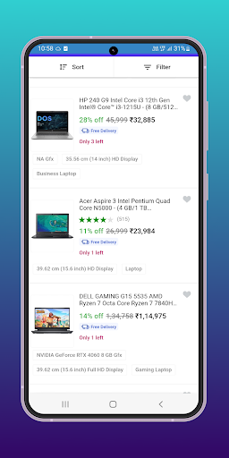 Laptop Online Shopping App