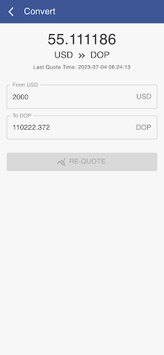 USD to DOP Screen 3