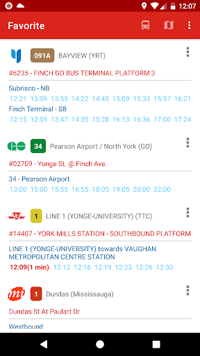 Toronto - GTA Bus Schedule Screen 2