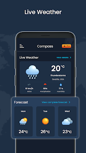 Digital compass & live weather android2mod screenshots 5
