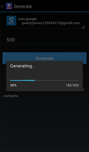 Contacts Generator Screen 3