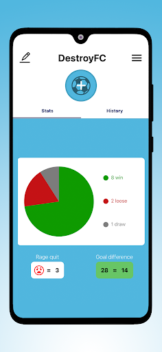 Android application mySoccer-Stats screenshort