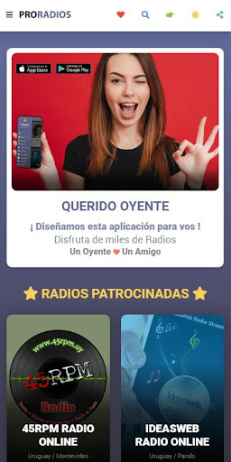 Android application Proradios screenshort