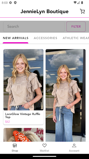 Android application JennieLyn Boutique screenshort