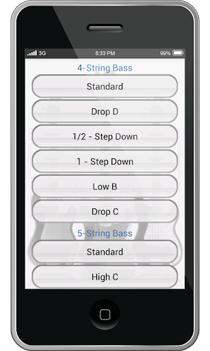 Bass Guitar Tunings Screen 3