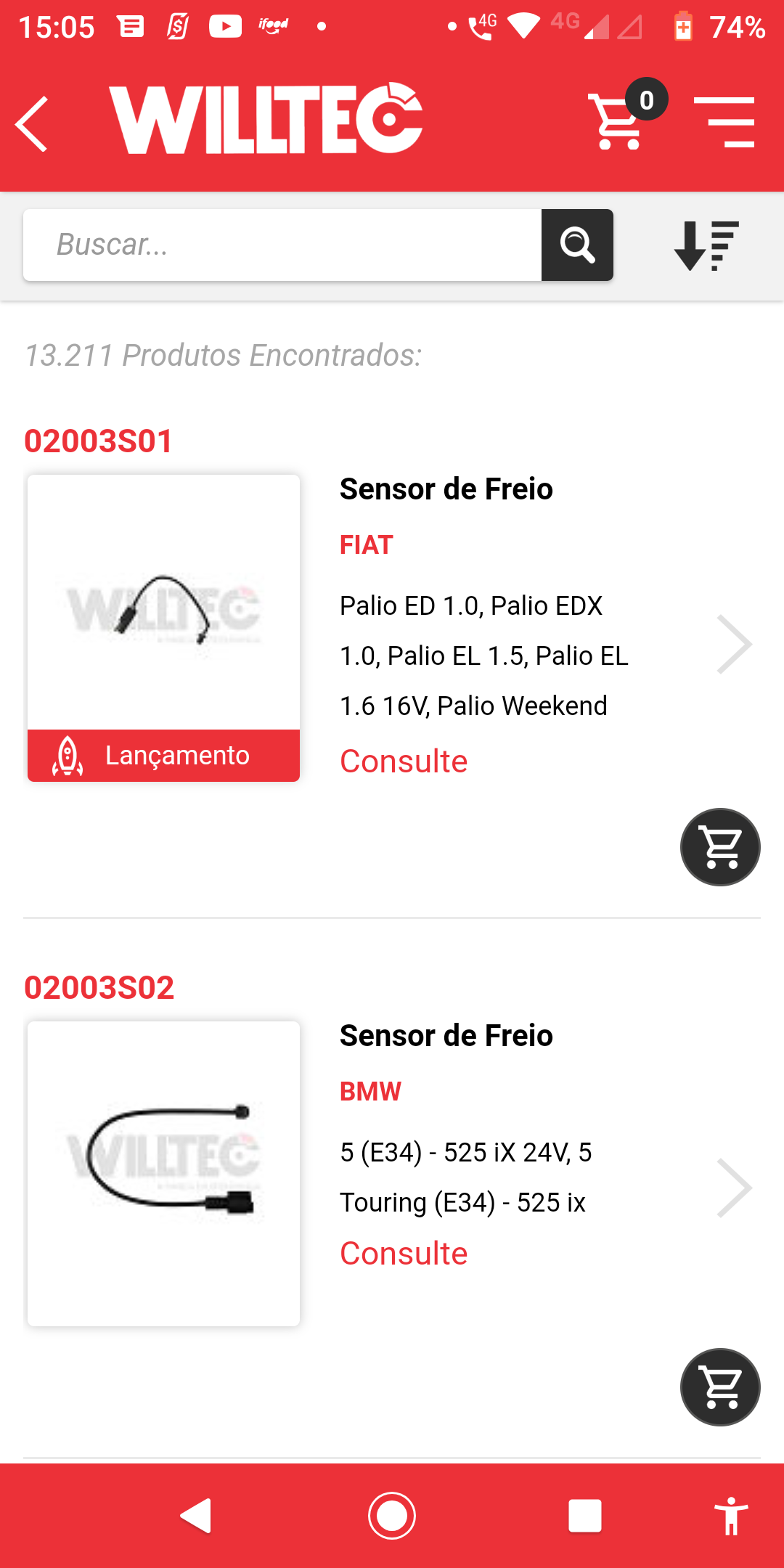 Android application Willtec - Catálogo screenshort