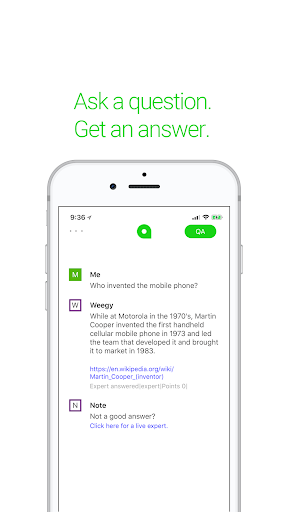 Android application Weegy screenshort