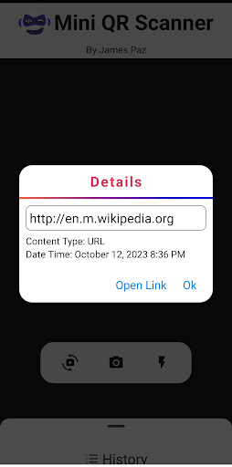 Mini-QRScanner Screen 2