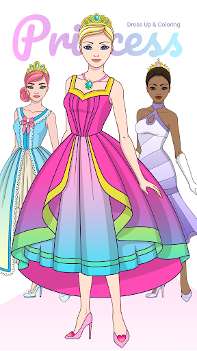 Android application Princess Dress Up & Coloring screenshort
