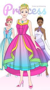 Princess Dress Up & Coloring  screenshots 1