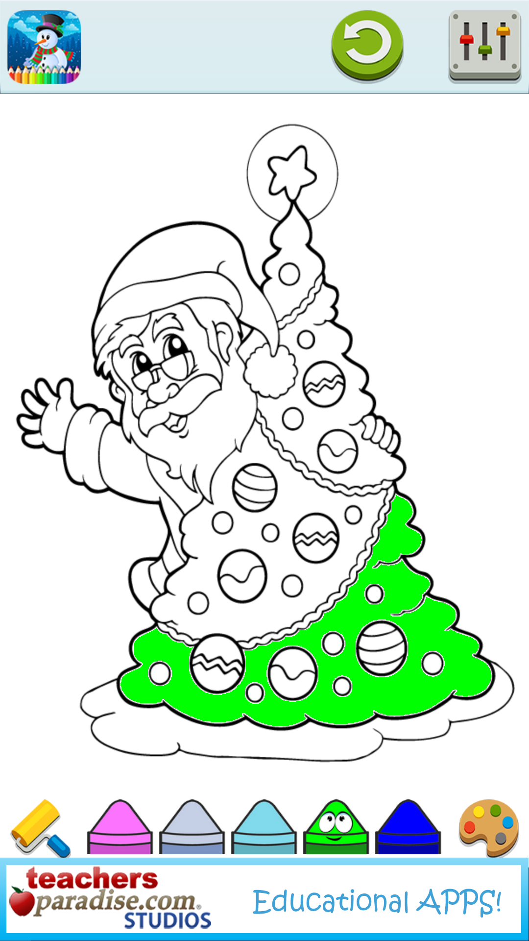 Android application Kids Christmas Coloring Pages screenshort
