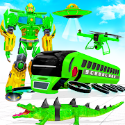 Flying School Bus Robot: Hero Robot Games