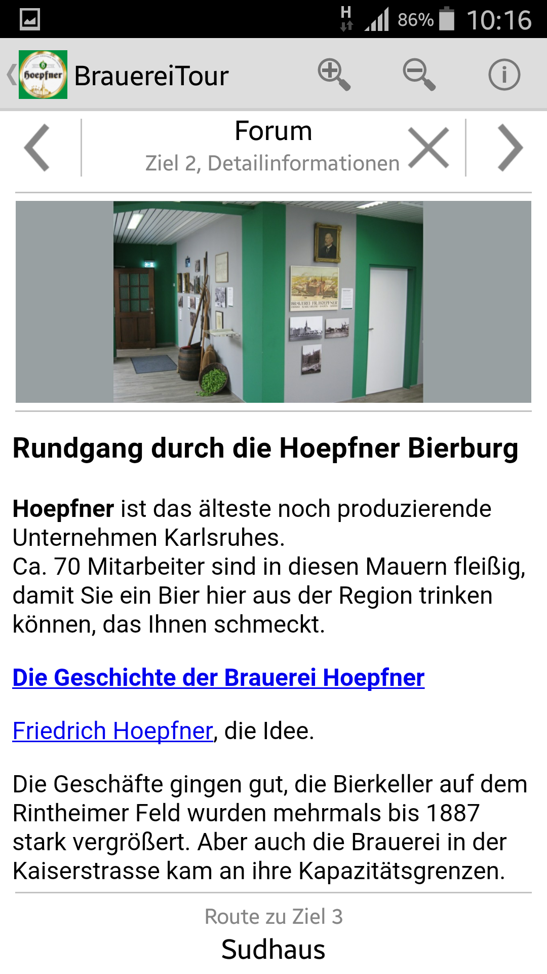 Android application Hoepfner BrauereiTour screenshort