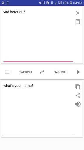 Swedish English Translator Screen 2