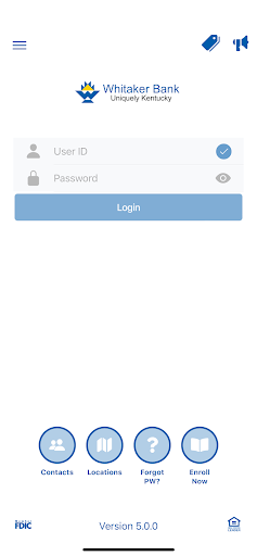 Android application Whitaker Bank Mobile screenshort