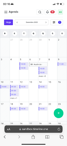 Android application timeline.one screenshort