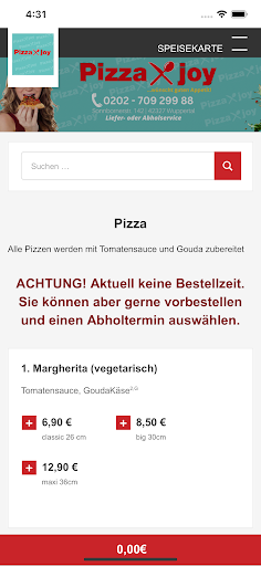 Pizza Joy Wuppertal Screen 2