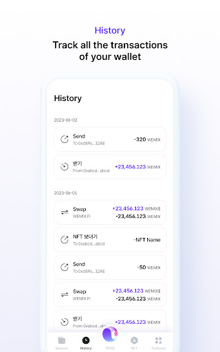 Screenshot of WEMIX Wallet