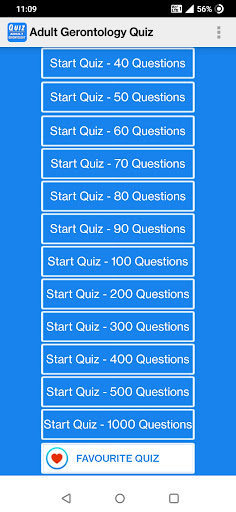 Adult Gerontology Quiz Screen 2