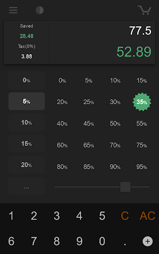 Screenshot of Shopping Percent Calculator