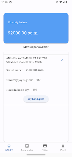 Android application Mashina Bozor Parking screenshort
