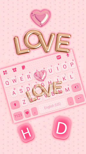 Pink Love Balloons Keyboard Ba Screen 2