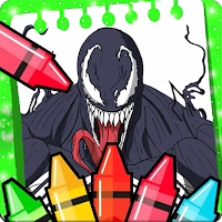 Venom coloring the heroes