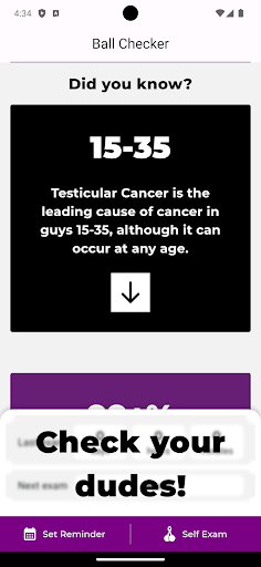 Android application Testicular Cancer Self Exam screenshort